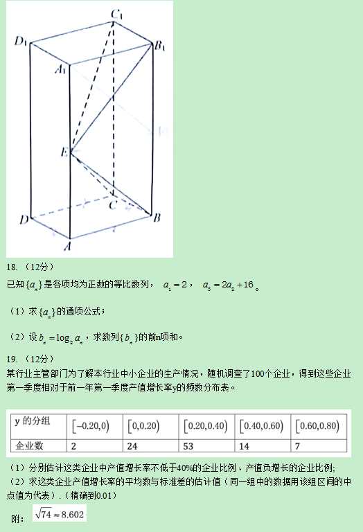 2019青海高考文科数学试题【Word真题试卷】