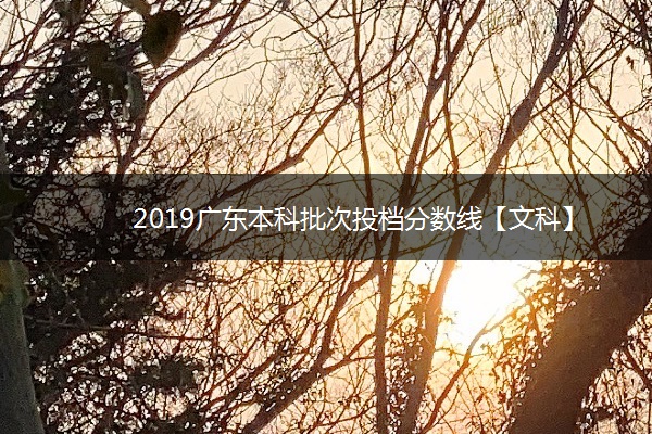 2019广东本科批次投档分数线【文科】