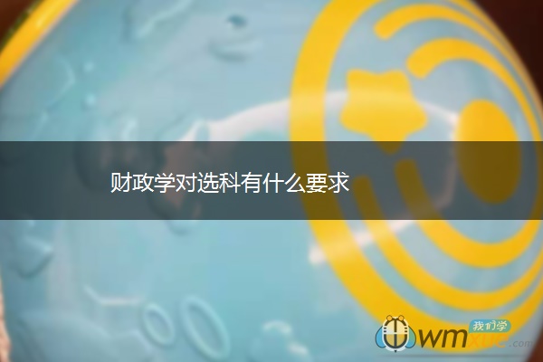 财政学对选科有什么要求