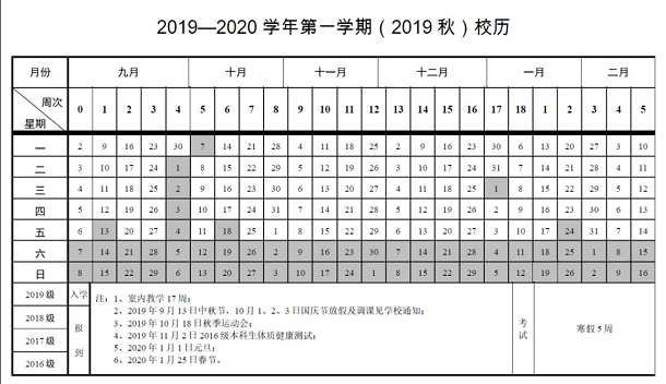 ​中国地质大学2020年寒假放假时间安排