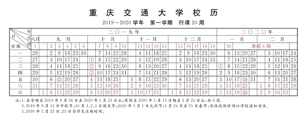 2020年重庆各高校寒假具体时间