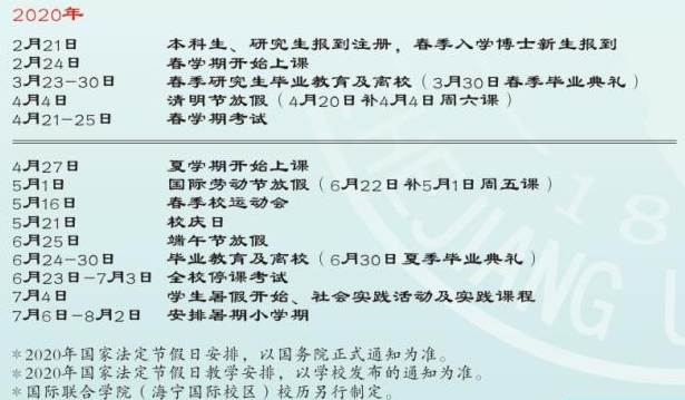 2020浙江大学寒假放假时间