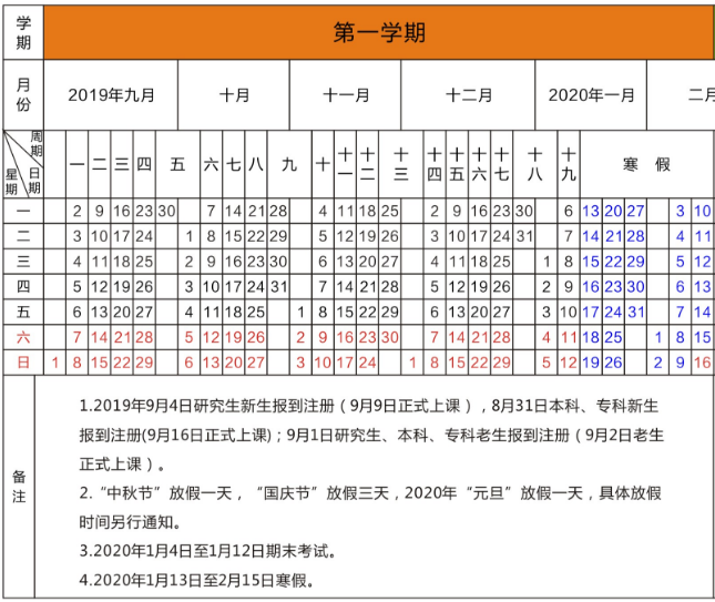 2020安徽大学寒假什么时间放