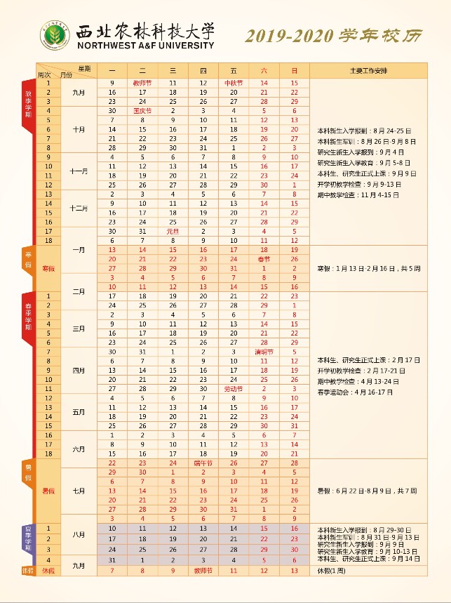 2020年陕西各高校寒假具体时间