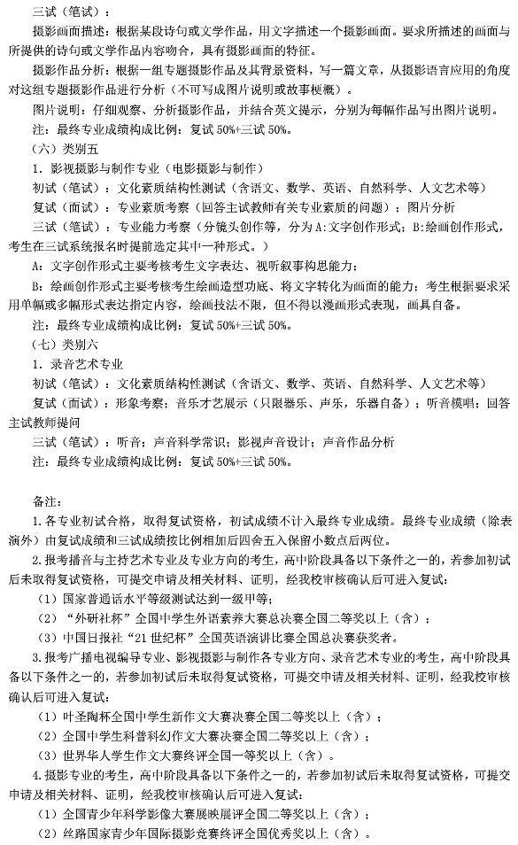 浙江传媒学院2020年艺术类招生简章