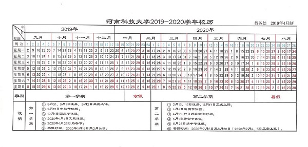 河南科技大学2020寒假开学时间