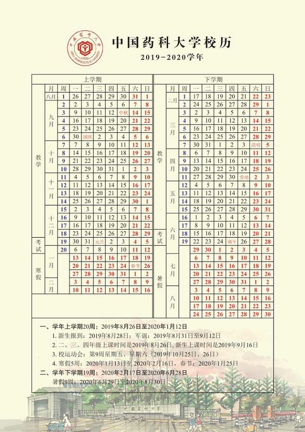 2020年中国药科大学寒假开学时间安排