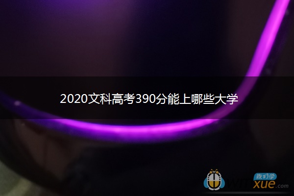 2020文科高考390分能上哪些大学