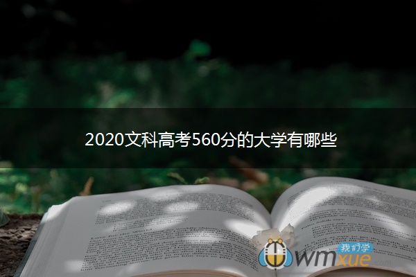 2020文科高考560分的大学有哪些