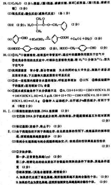 2020全国100所名校卷理综（含答案）