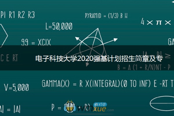 电子科技大学2020强基计划招生简章及专业