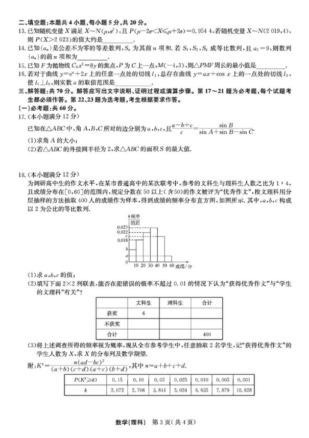 2020届西安交通大学附属中学高三数学模试题