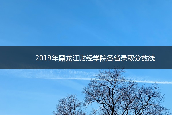 2019年黑龙江财经学院各省录取分数线