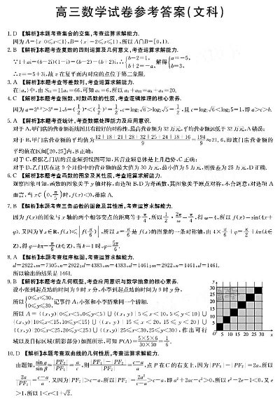 2020新课标高考文科数学预测卷及答案