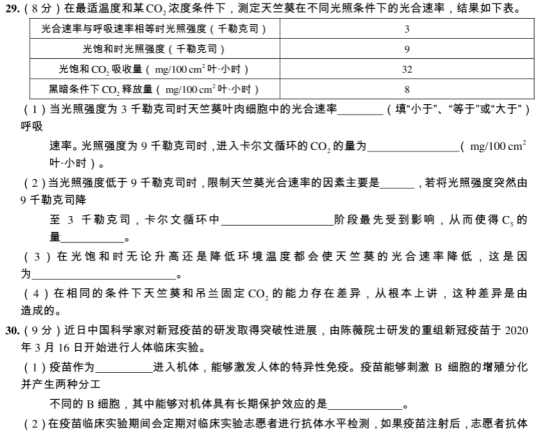 2020全国高考理科综合押题试卷