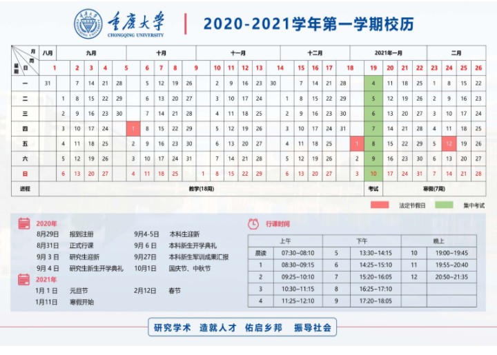 2020年重庆下半年各大学什么时候开学