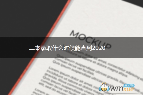 二本录取什么时候能查到2020