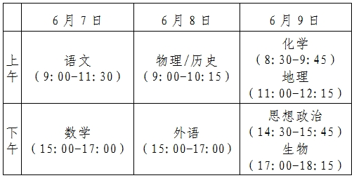 2021年河北新高考考试时间安排及科目 什么时候高考